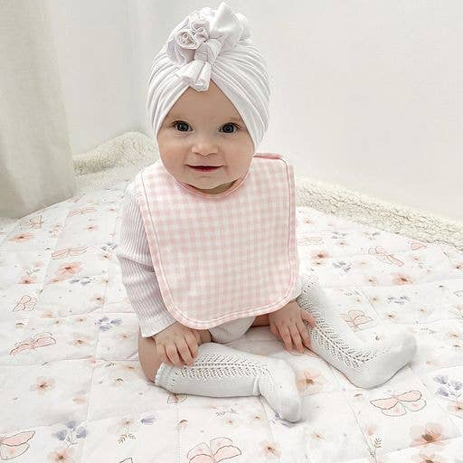 2pk Bibs - Butterfly/Blush Gingham