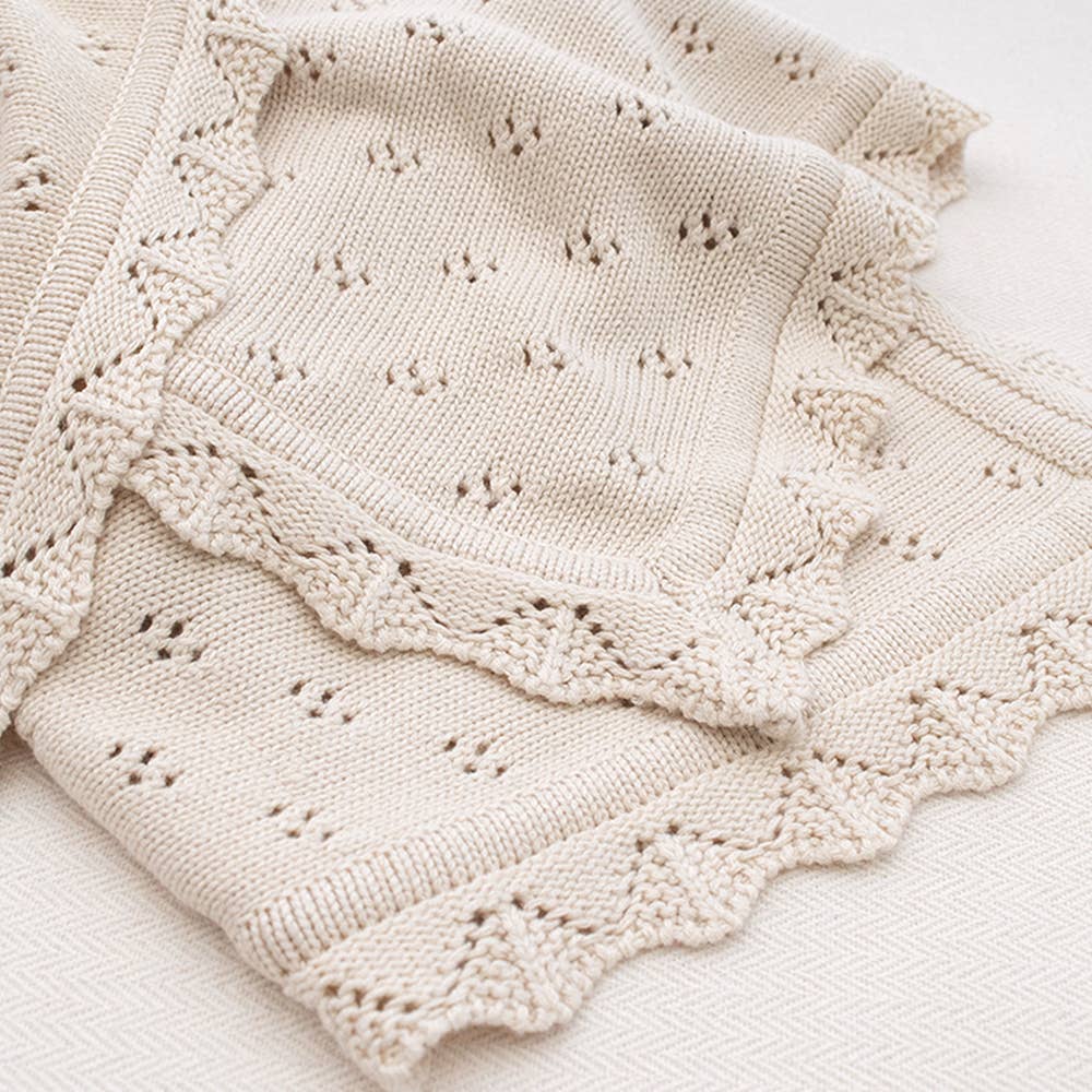 Bamboo/Cotton Heirloom Baby Blanket - Blush