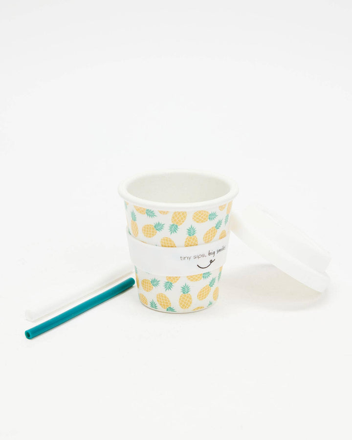 Itti Bamboo Baby Cino Cup + 2 Straws - Pineapple Delight