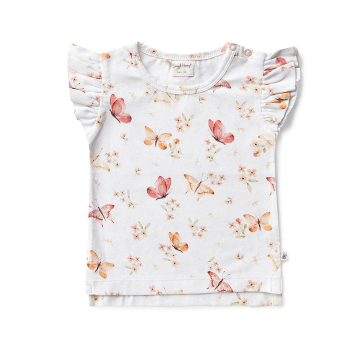 Butterfly Organic T-Shirt with Frill