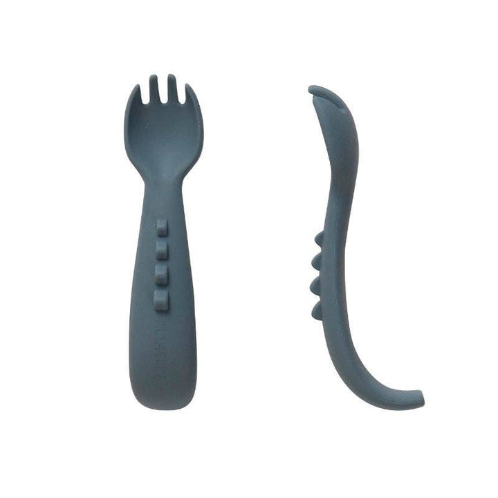 Curved Silicone Forks 2pk - Slate Blue