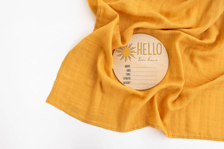 You are my sunshine Mustard Muslin Swaddle