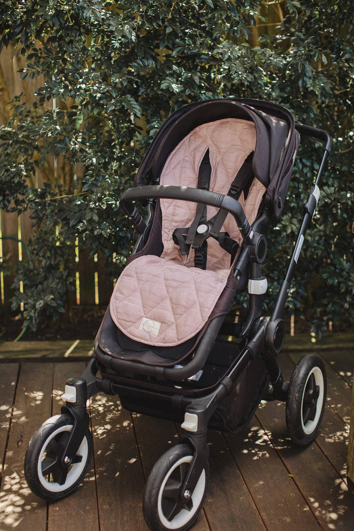 Dusty Rose Linen Pram stroller Liner cushion Universal