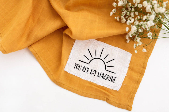 You are my sunshine Mustard Muslin Swaddle