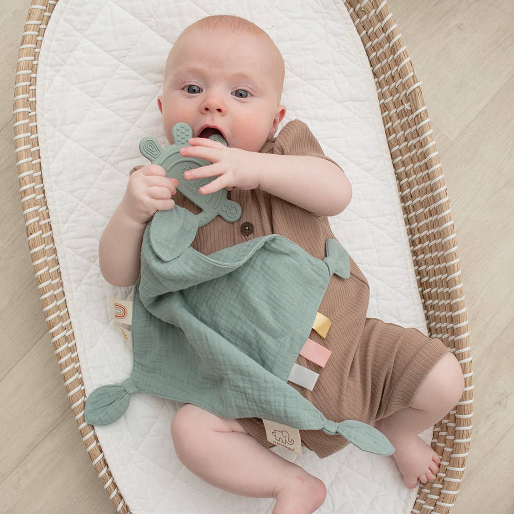 Silicone Muslin Comfort Teether - Sage