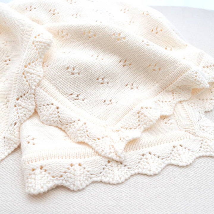 Bamboo/Cotton Heirloom Baby Blanket - Blush