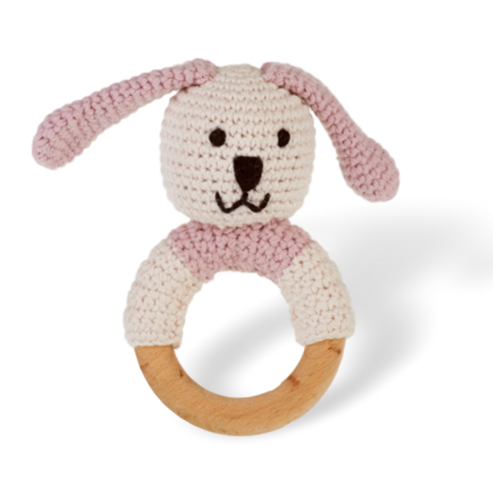 Wooden Ring Rattle Bunny - Organic