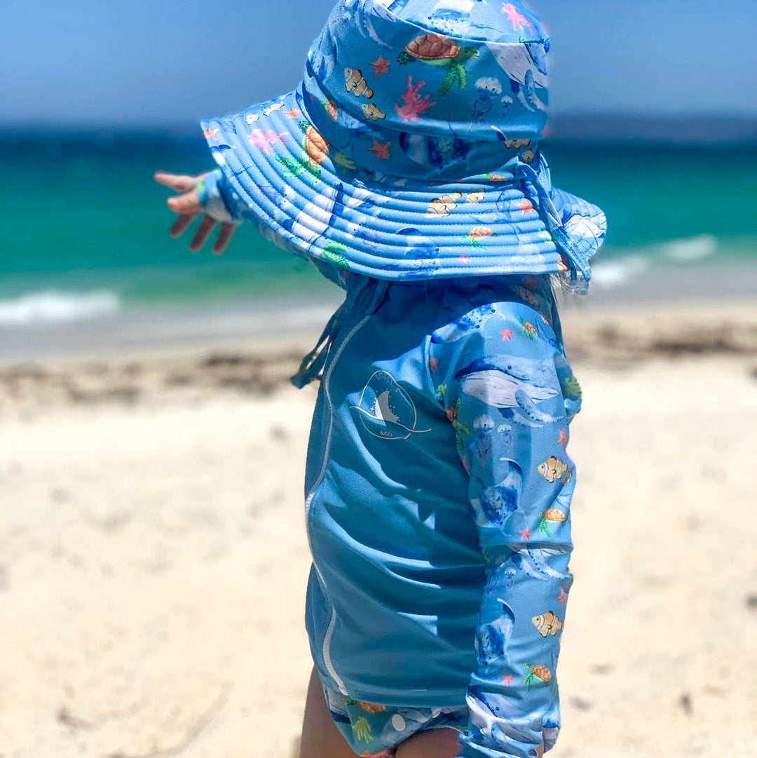 REVERSIBLE SWIM HAT - OCEAN